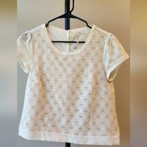 LC Lauren Conrad Cream Lace Blouse